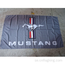 Mustanggrå flagga Mustangs Flagga Mustangs röd Flagga 90 * 150cm 100% polyster